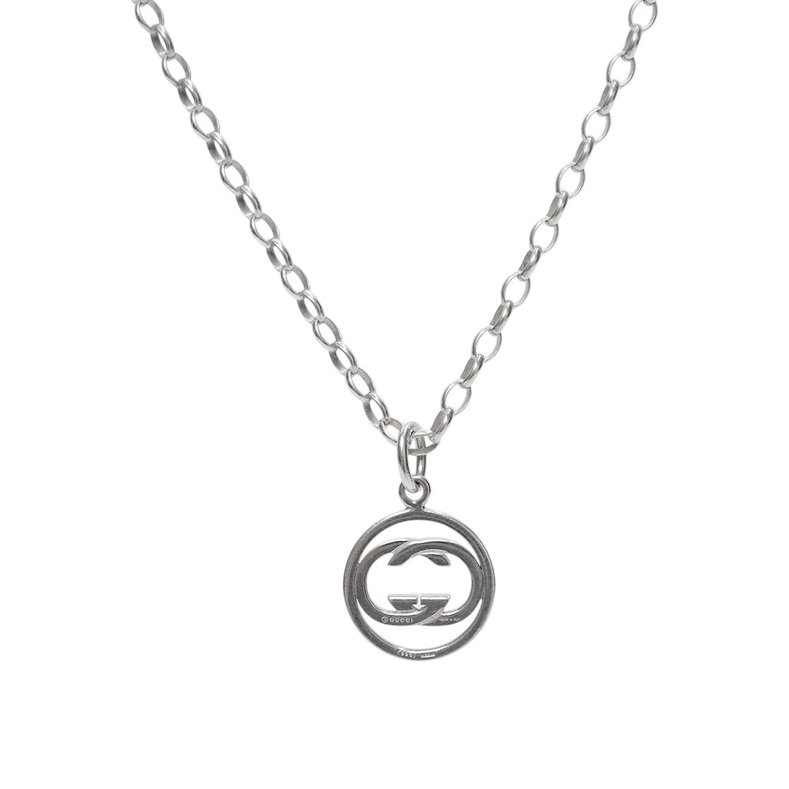 Gucci Round Interlocking G Silver Necklace