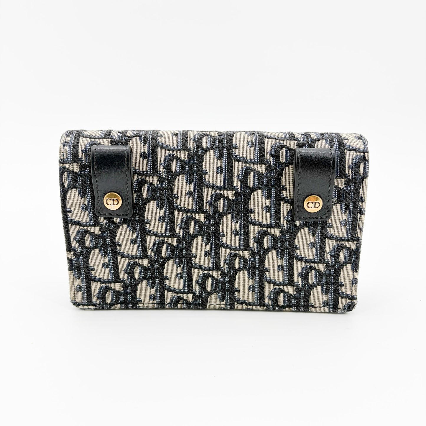 Dior Saddle Slim Pouch Blue Oblique Jacquard