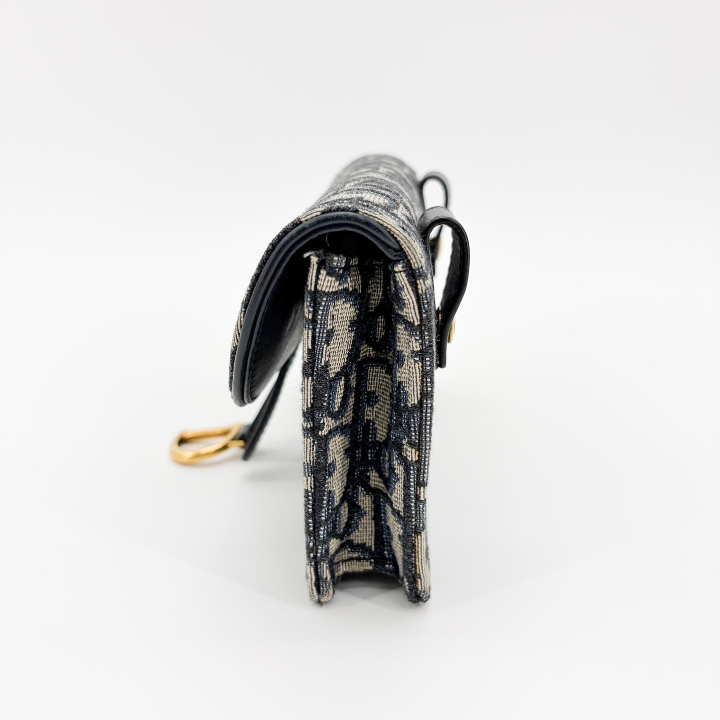 Dior Saddle Slim Pouch Blue Oblique Jacquard