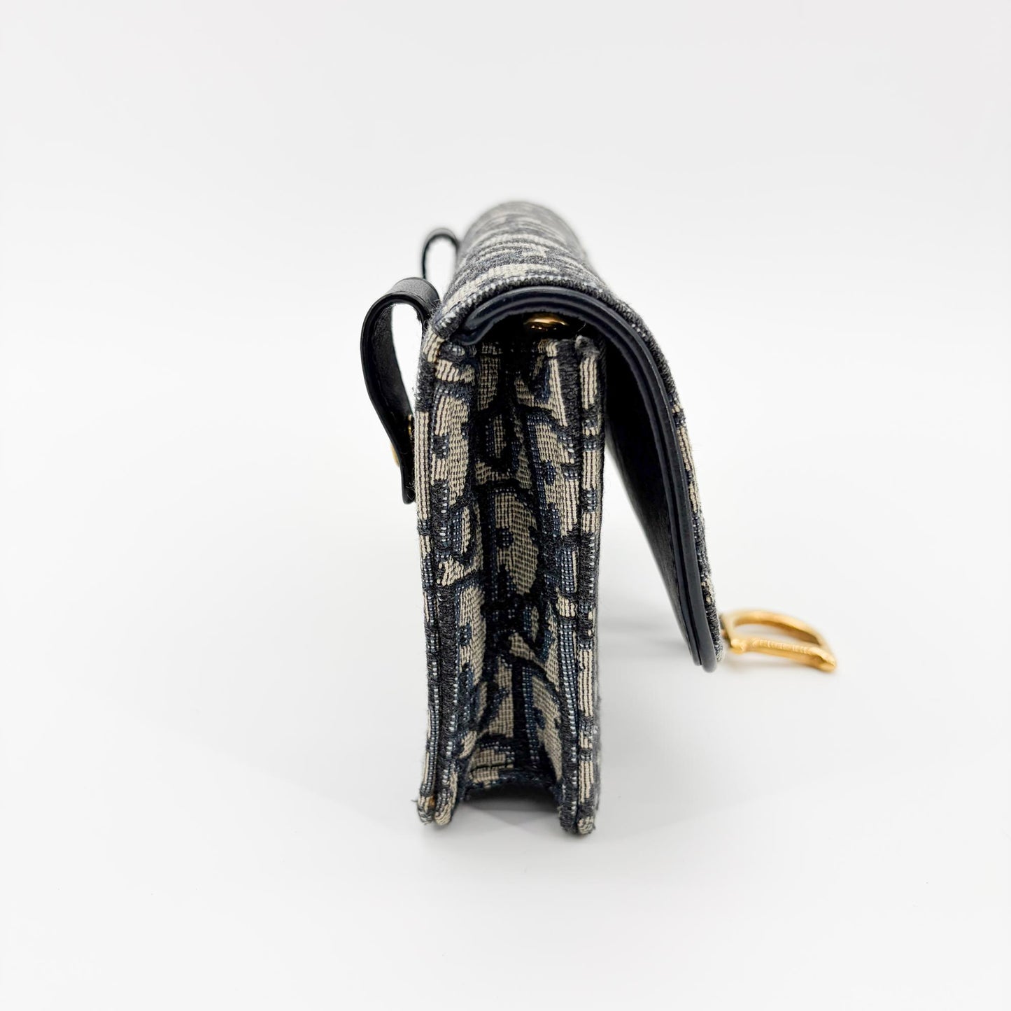 Dior Saddle Slim Pouch Blue Oblique Jacquard
