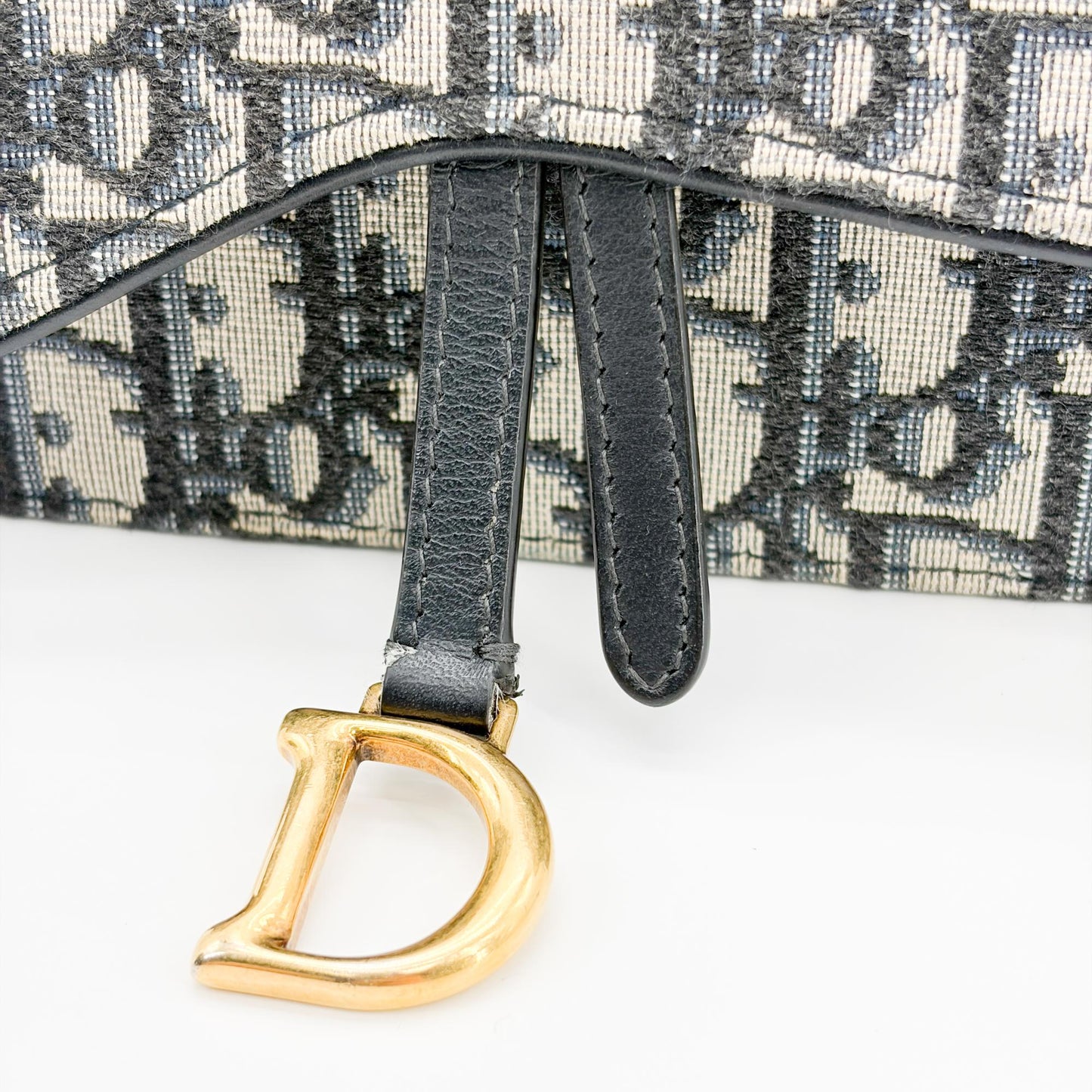 Dior Saddle Slim Pouch Blue Oblique Jacquard