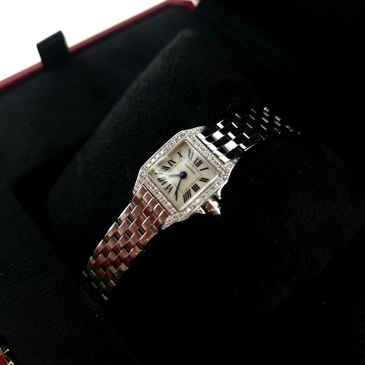 Mini Santos Demoiselle 18K Gold Diamond Watch