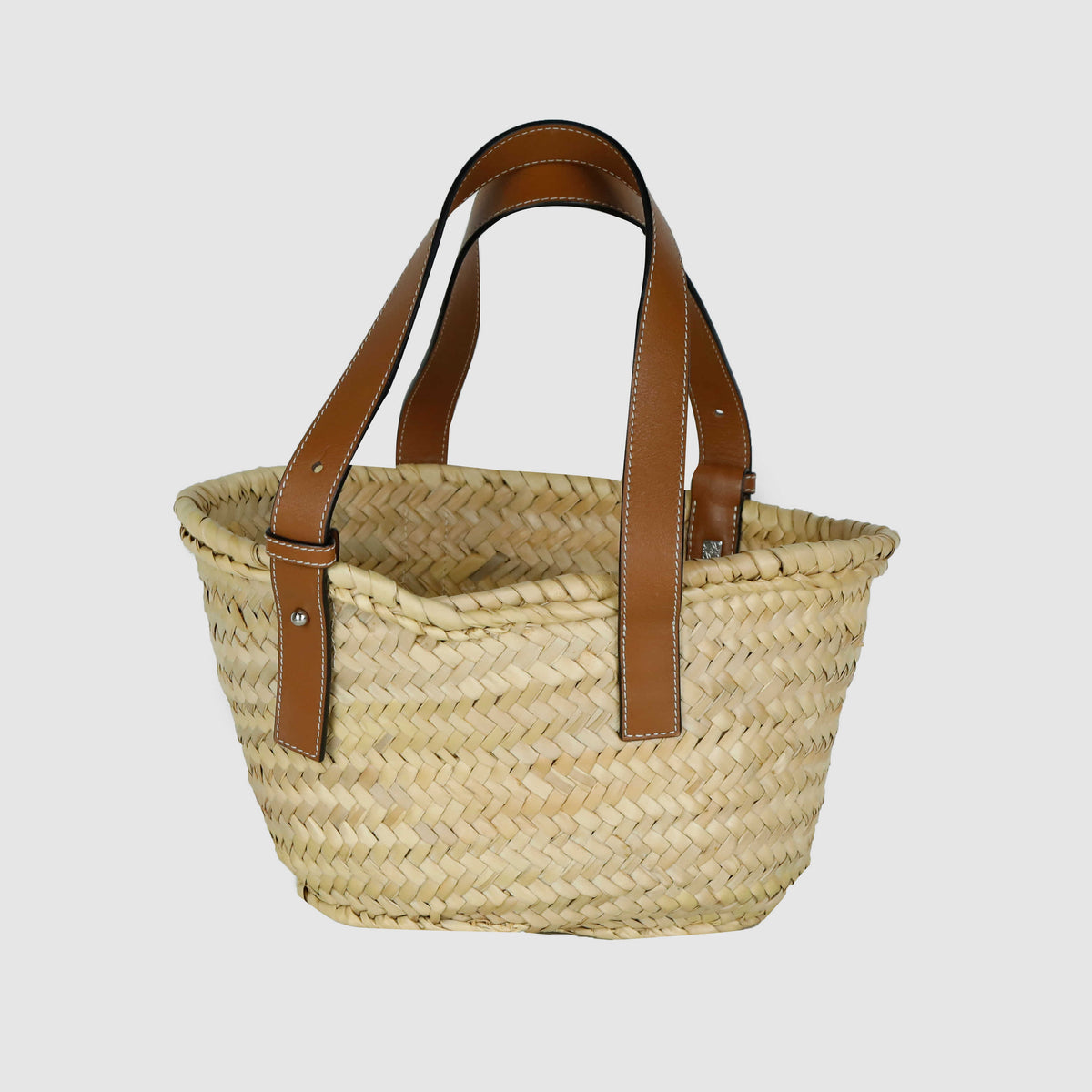 Anagram Raffia Basket Tote Bag