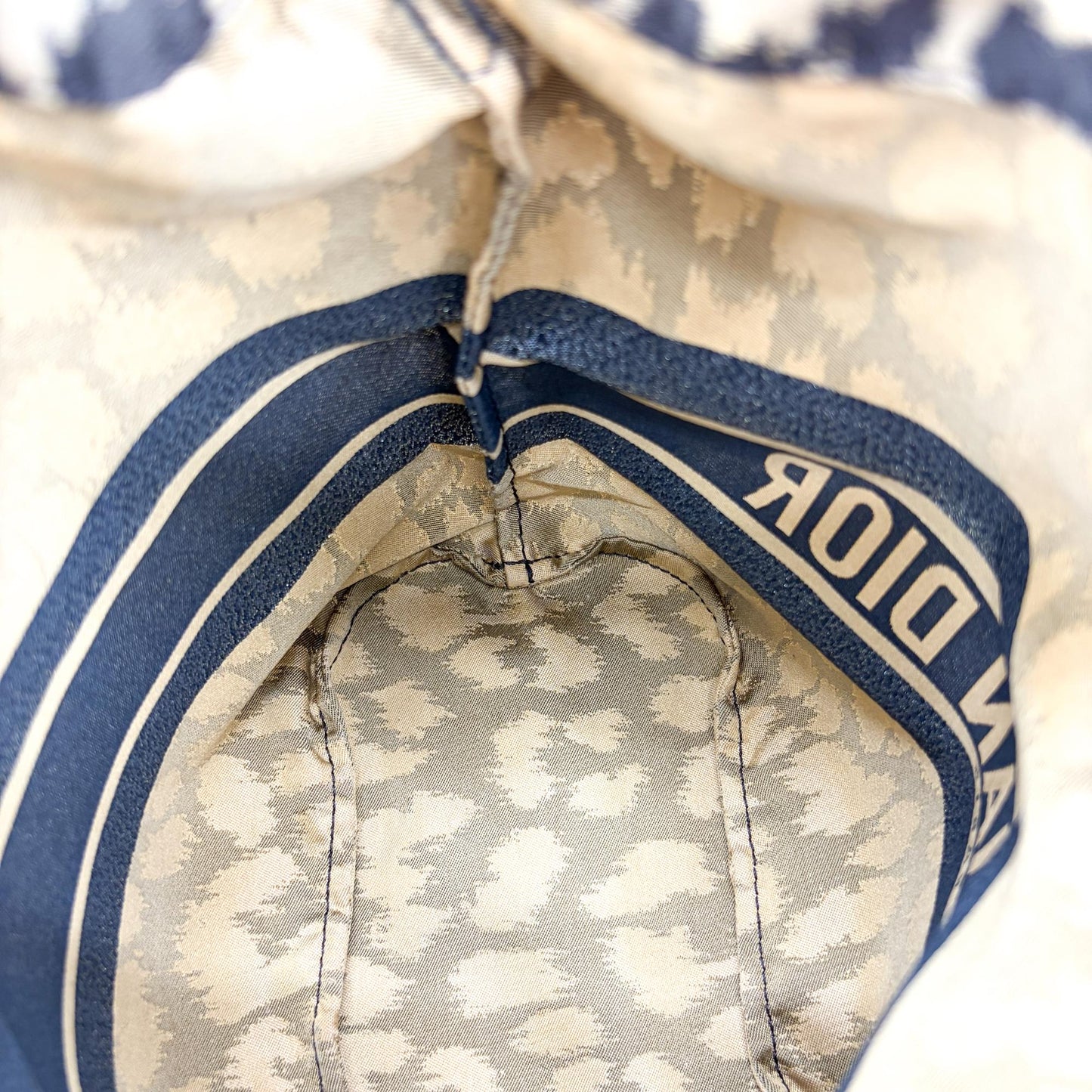 Dior Travel Mizza Drawstring Pouch Beige Multicolor