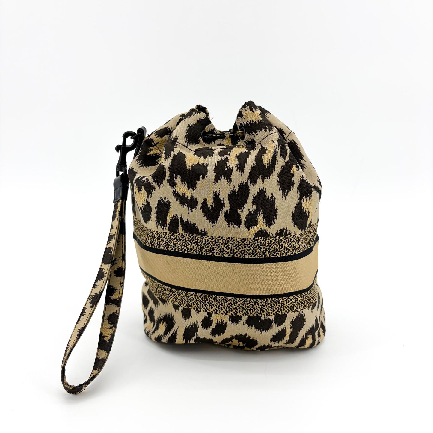 Dior Travel Mizza Drawstring Pouch Beige Multicolor