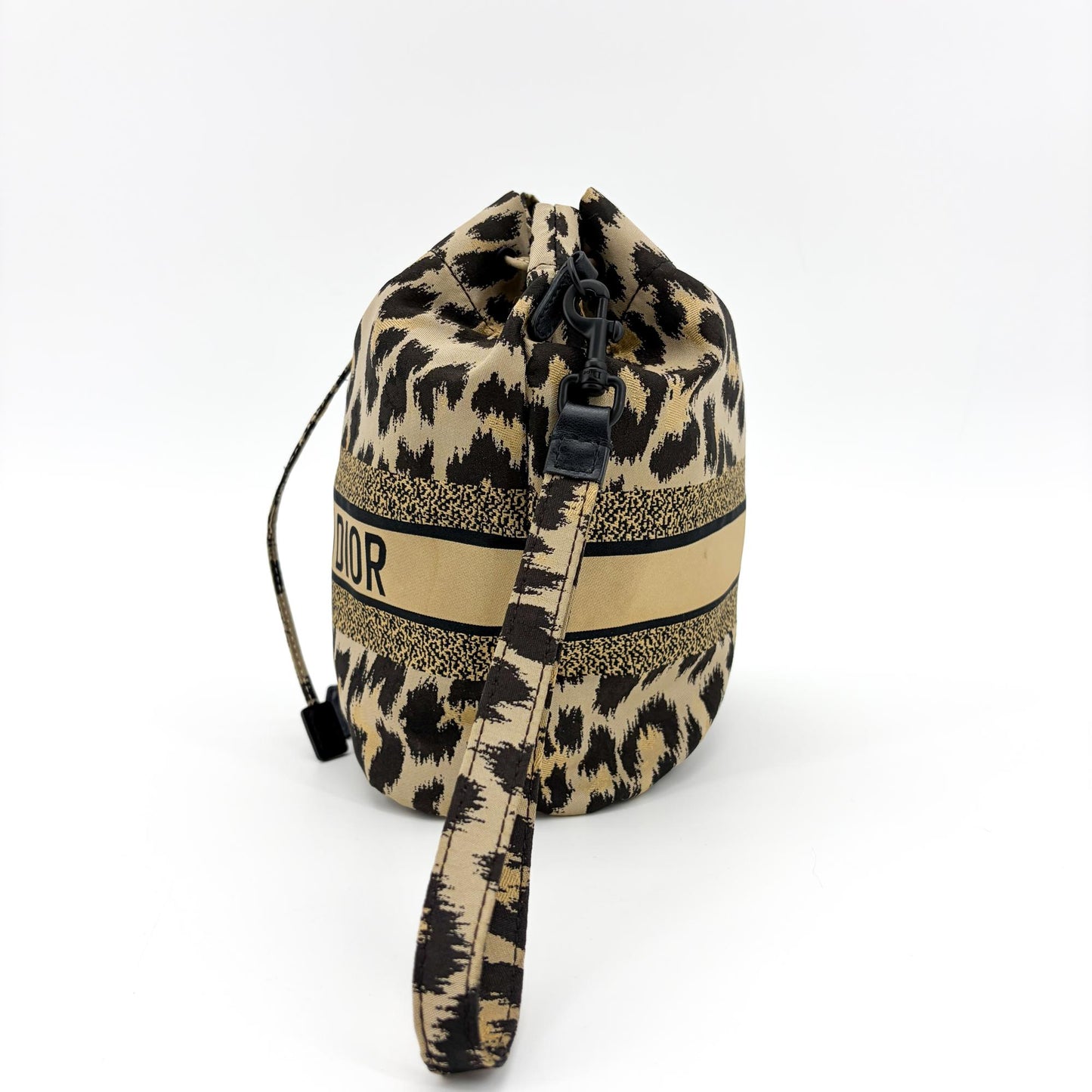 Dior Travel Mizza Drawstring Pouch Beige Multicolor