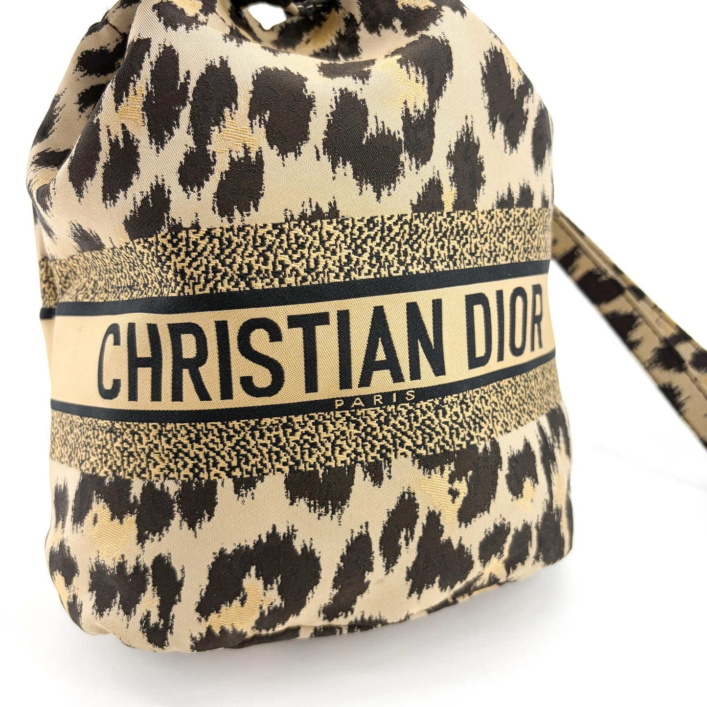 Dior Travel Mizza Drawstring Pouch Beige Multicolor