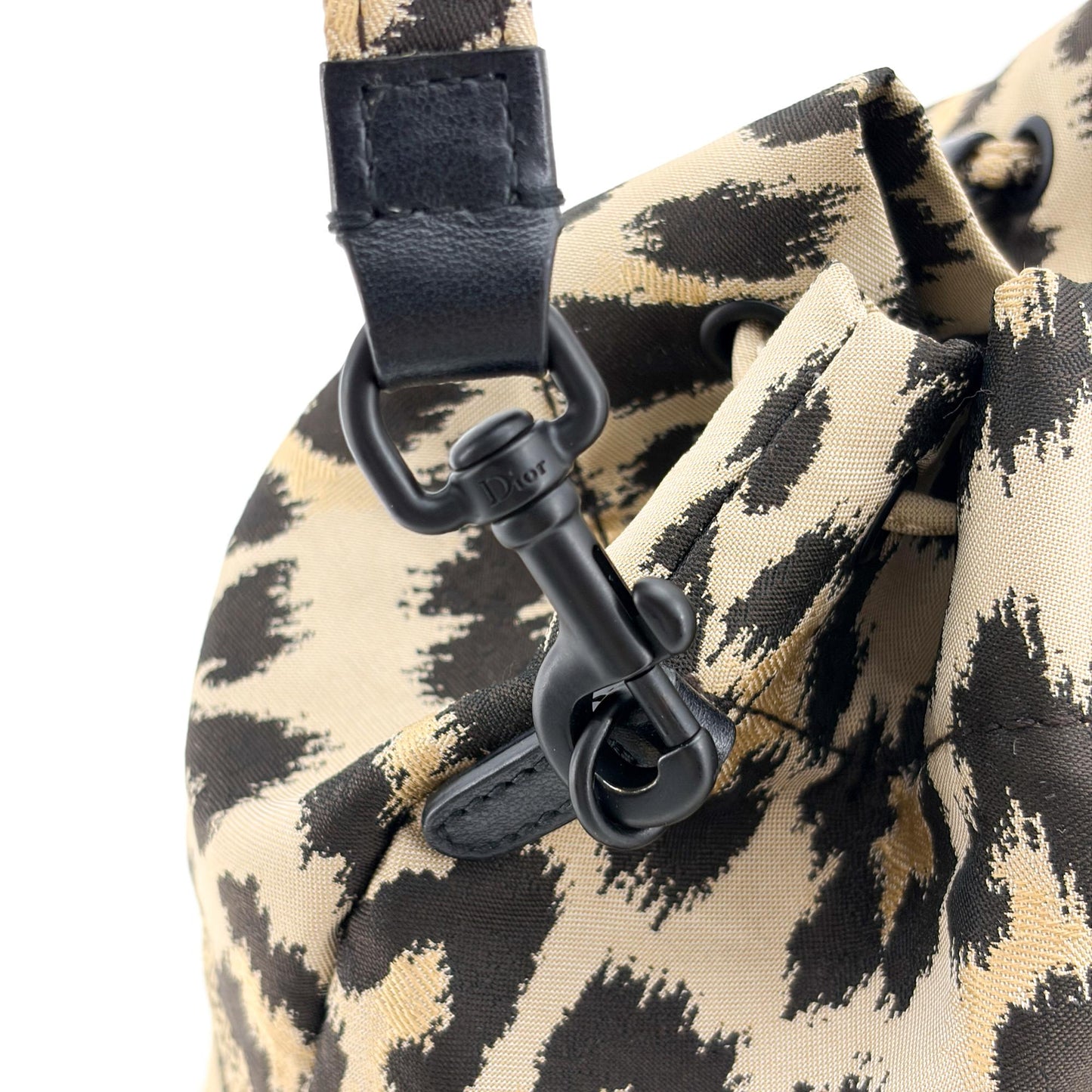 Dior Travel Mizza Drawstring Pouch Beige Multicolor
