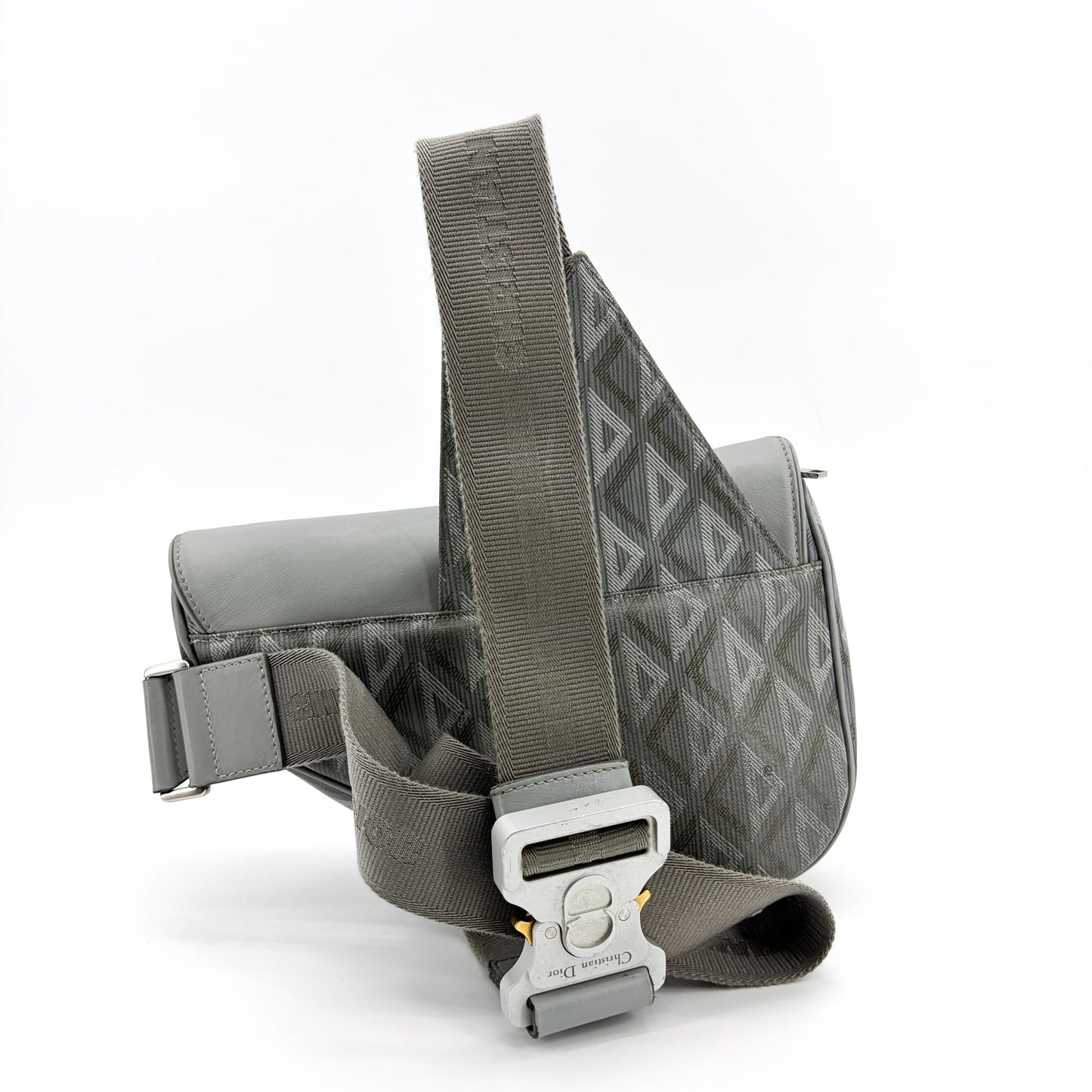 Dior Saddle Slingback Dior Grey CD Diamond Canvas & Soft Calfskin