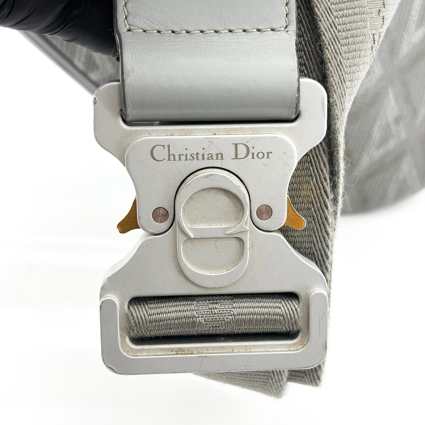 Dior Saddle Slingback Dior Grey CD Diamond Canvas & Soft Calfskin
