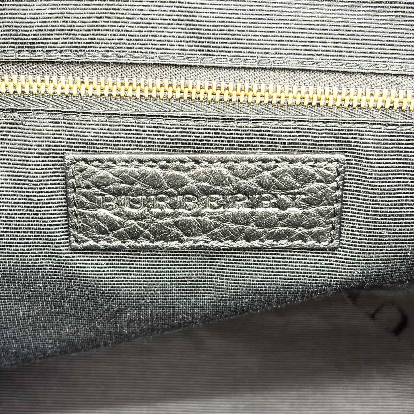 Burberry Check Embossed Leather Orchard Bag Black