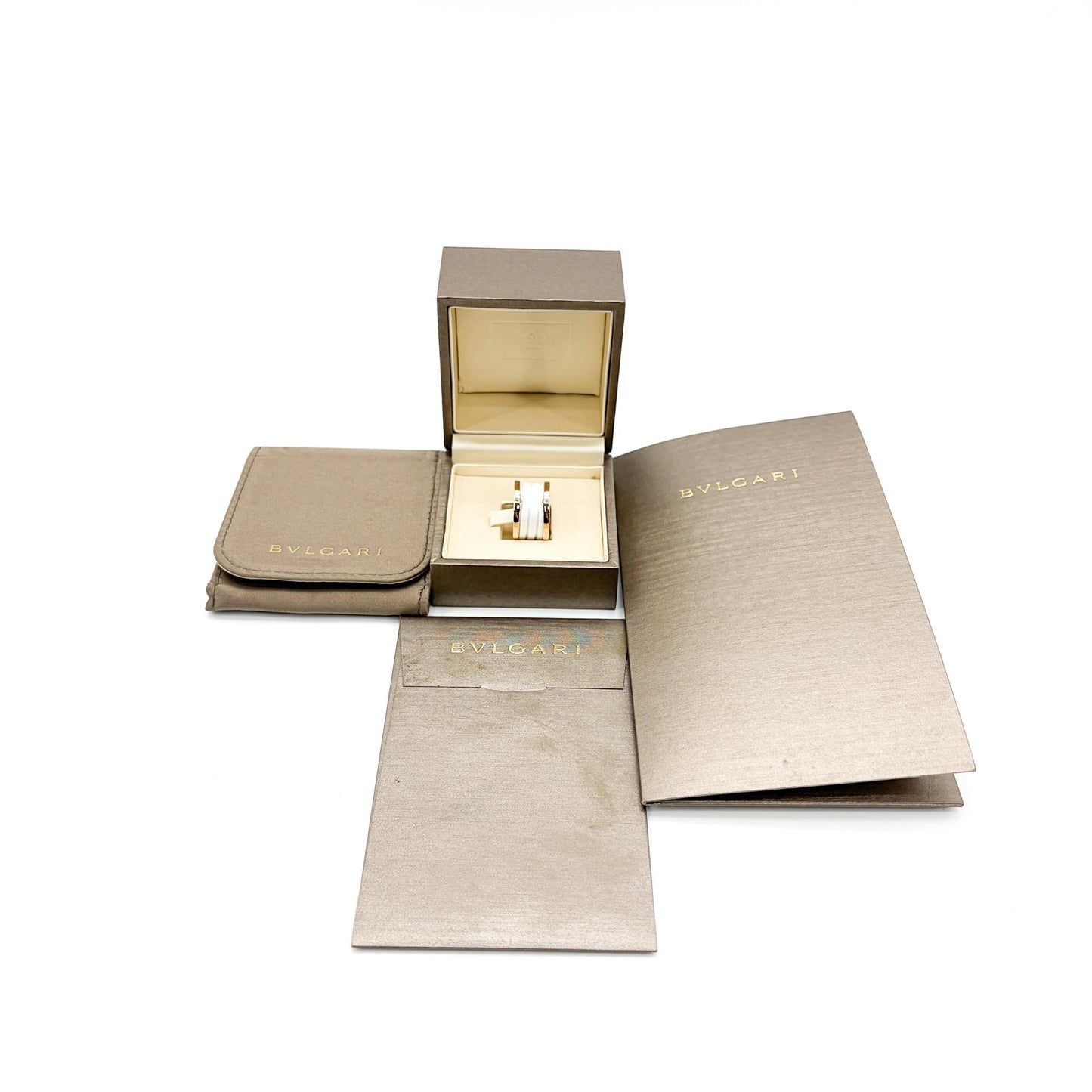 Bulgari B.Zero1 4-Band Ring Rose Gold White Ceramic