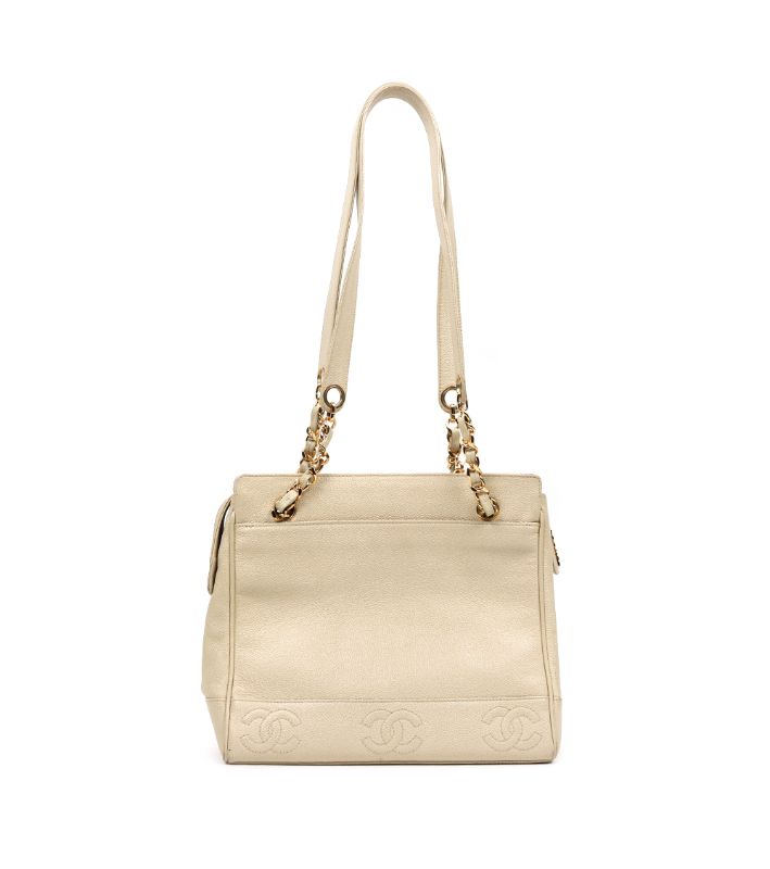 Chanel Beige Triple CC Chain Shoulder Bag