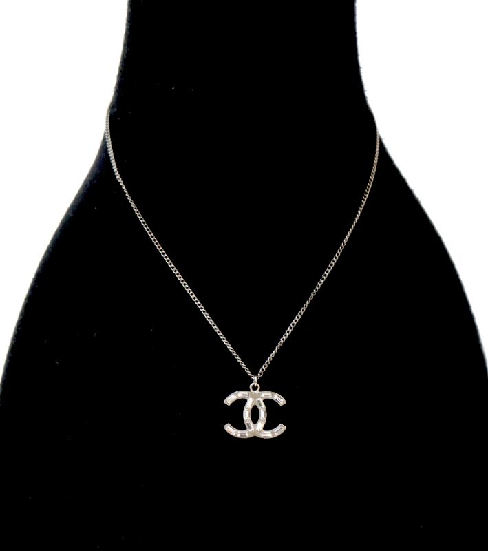 Chanel Cubic CC Silver Necklace