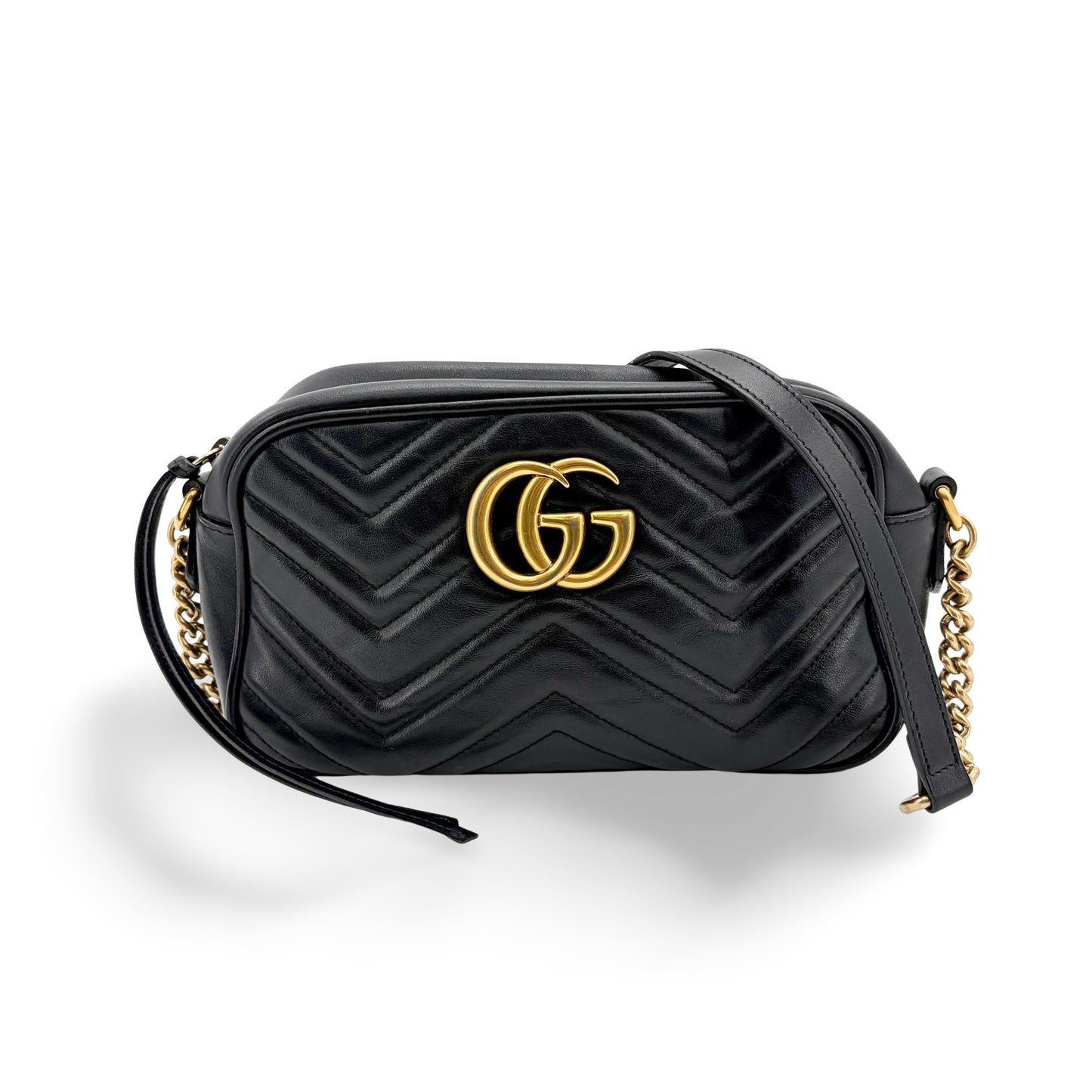 Gucci GG Marmont Small Matelassé Camera Bag Shoulder Bag Black