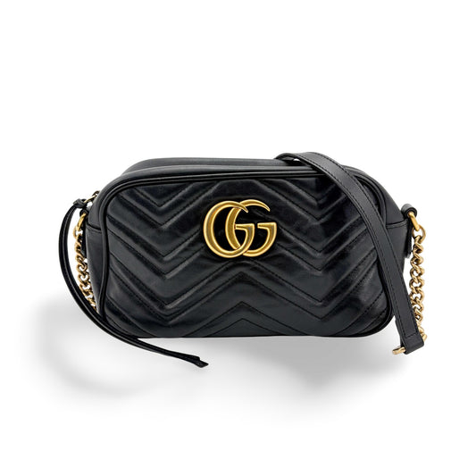 Gucci GG Marmont Small Matelassé Camera Bag Shoulder Bag Black