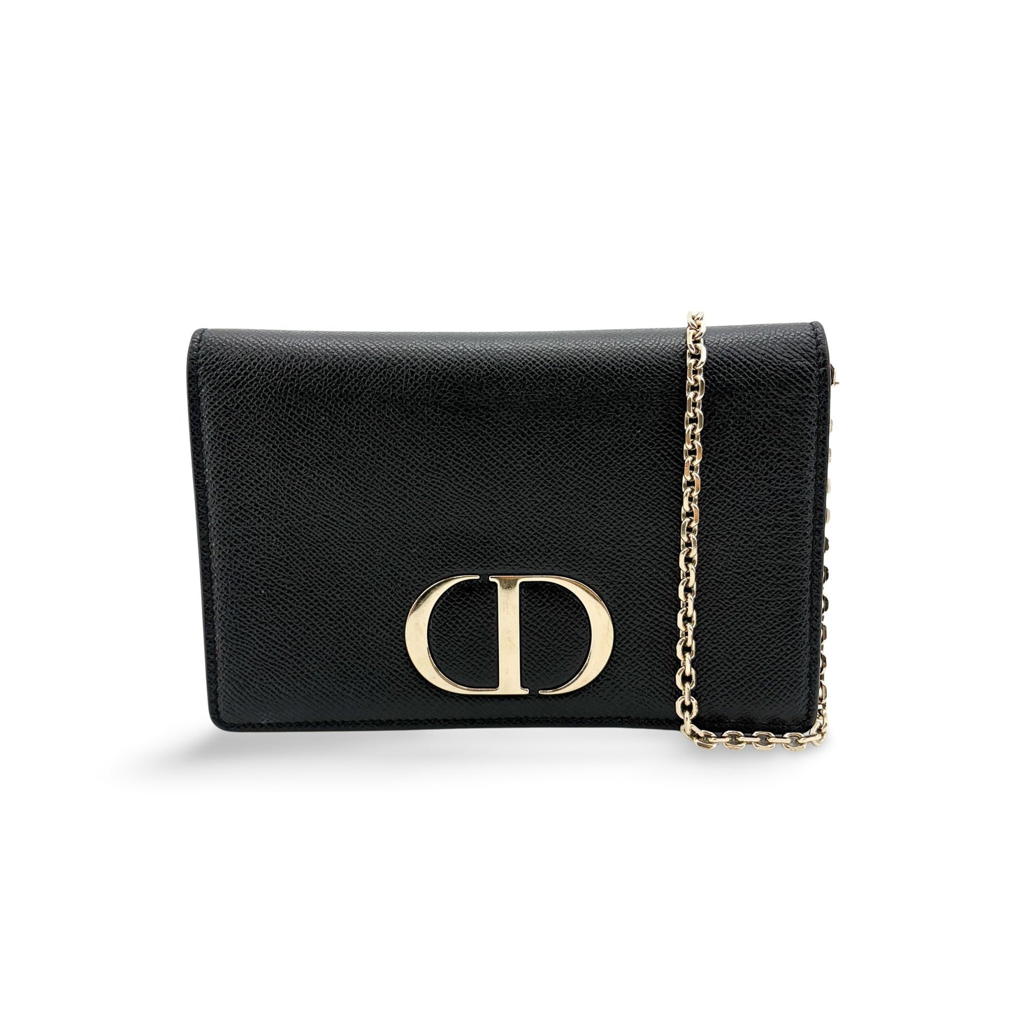 Dior 30 Montaigne 2-in-1 Pouch Black Grain Calfskin