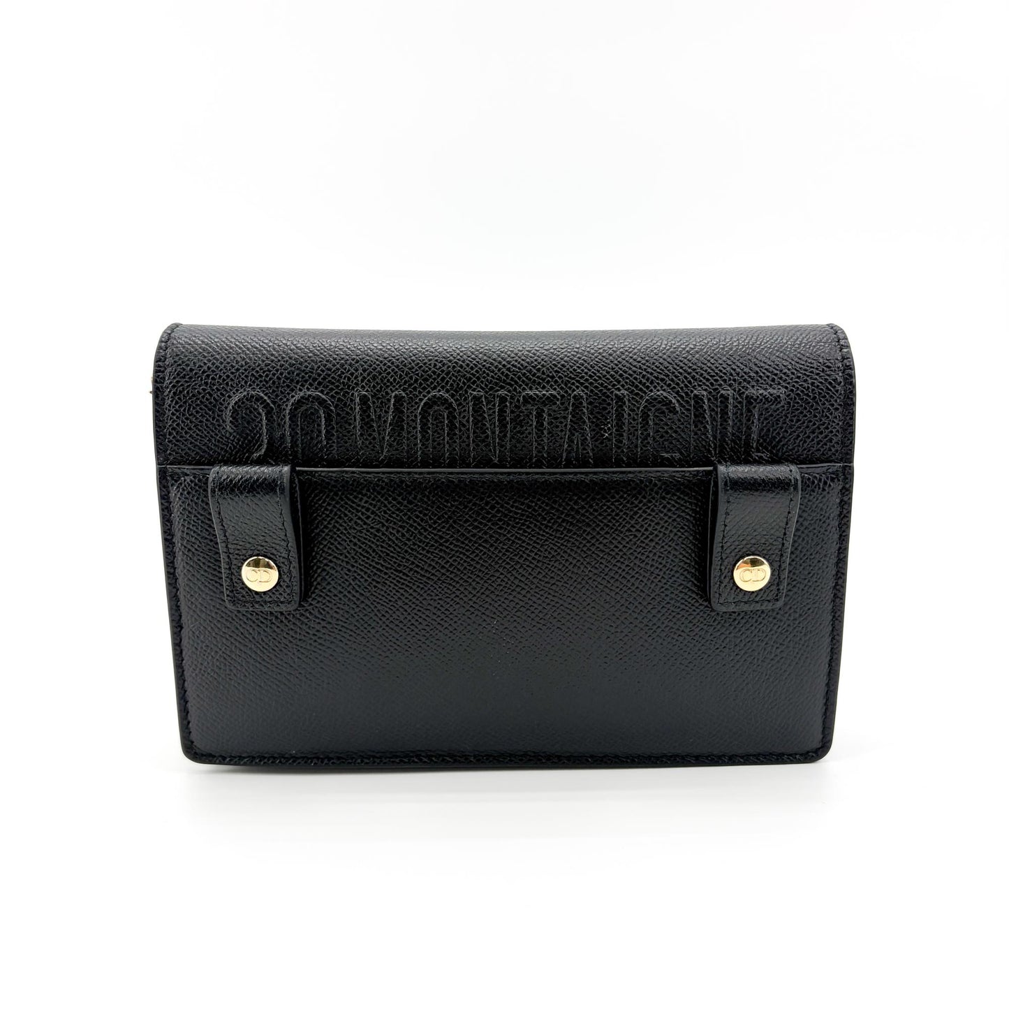 Dior 30 Montaigne 2-in-1 Pouch Black Grain Calfskin