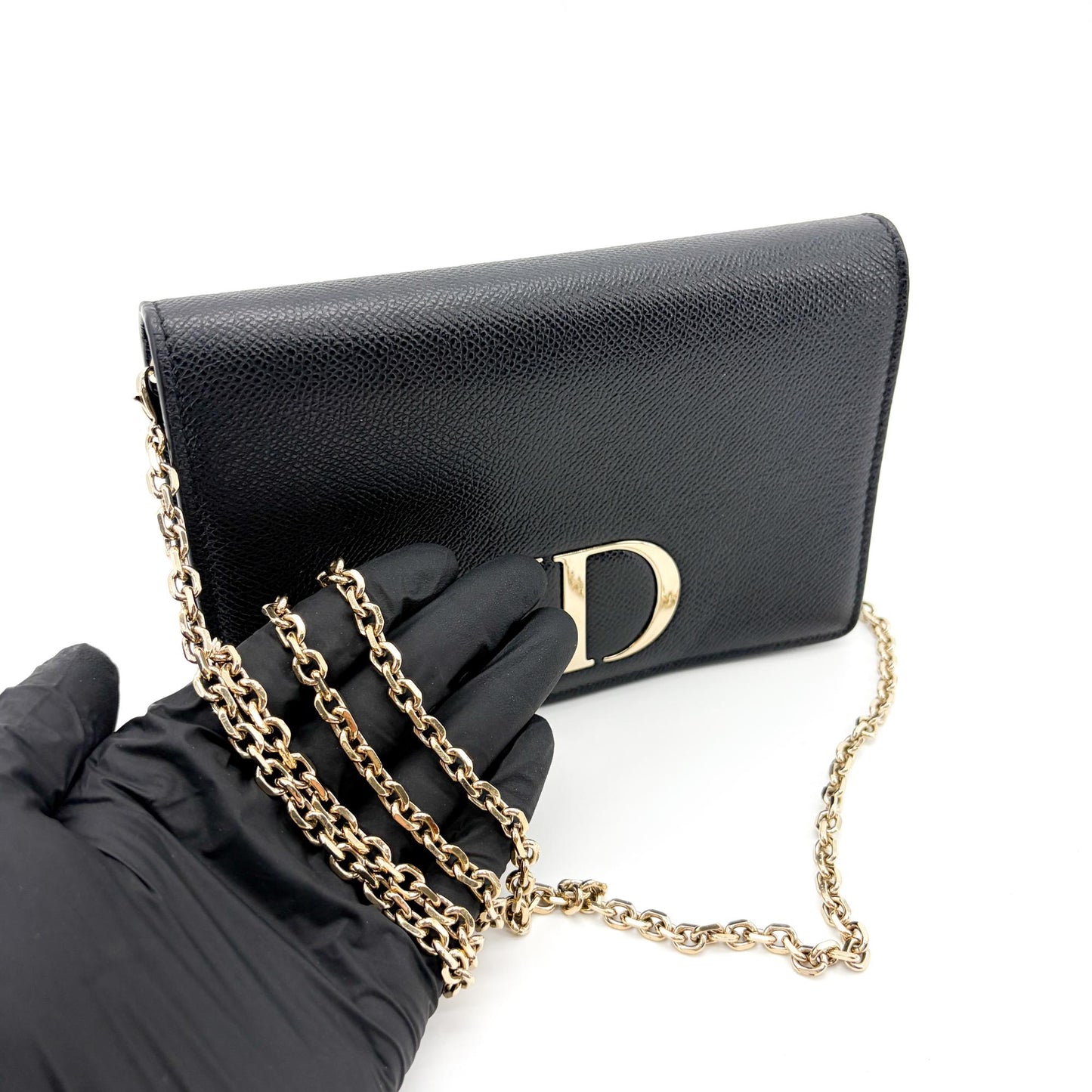 Dior 30 Montaigne 2-in-1 Pouch Black Grain Calfskin
