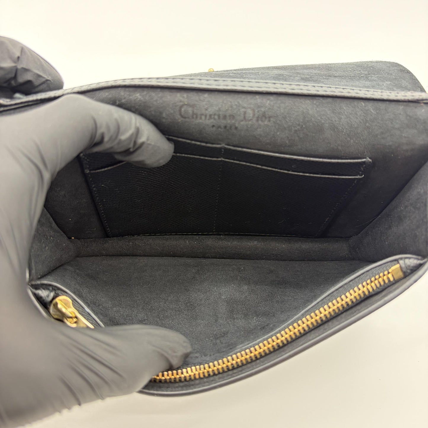 Dior 30 Montaigne 2-in-1 Pouch Black Grain Calfskin