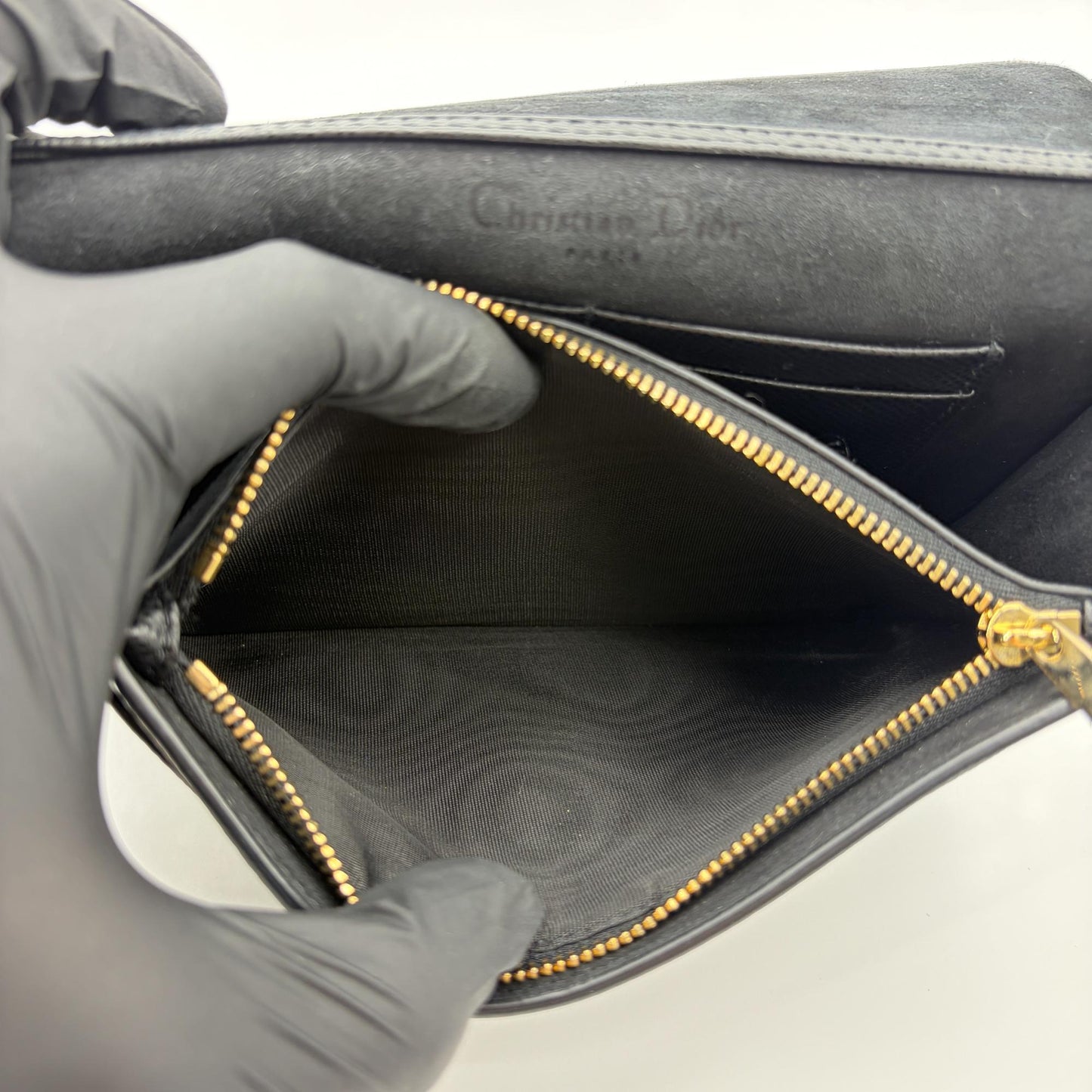 Dior 30 Montaigne 2-in-1 Pouch Black Grain Calfskin