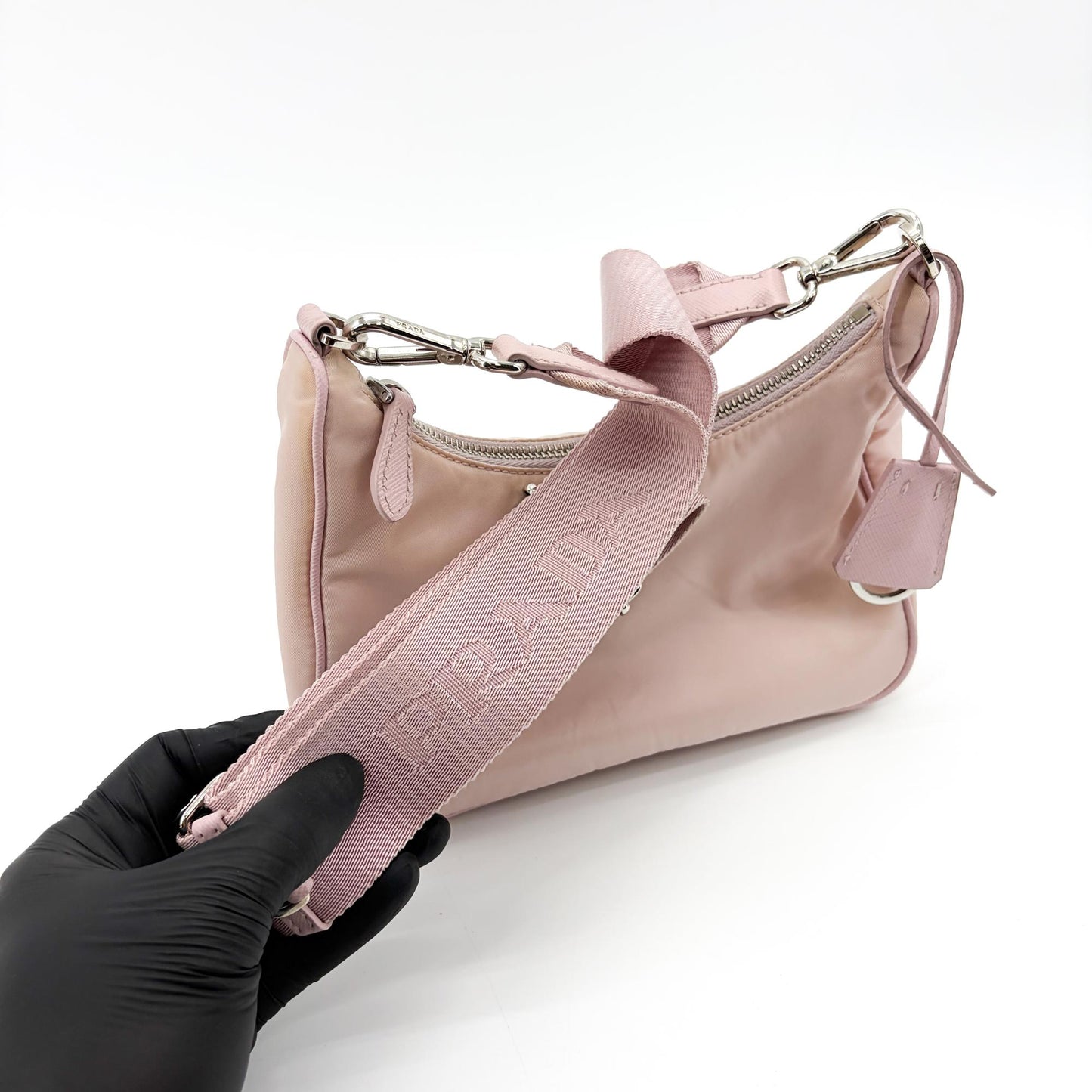 Prada Re-edition 2005 Nylon Mini Bag Alabaster Pink
