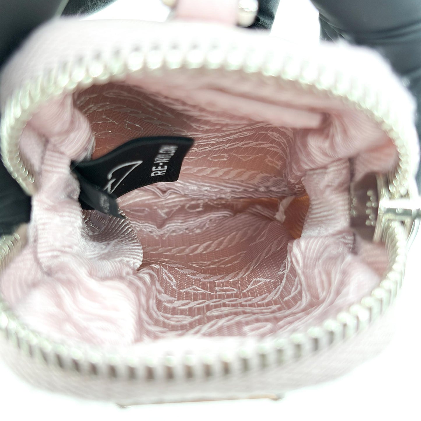 Prada Re-edition 2005 Nylon Mini Bag Alabaster Pink