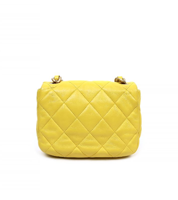 Chanel Yellow Lambskin Petite Sac Shoulder Bag