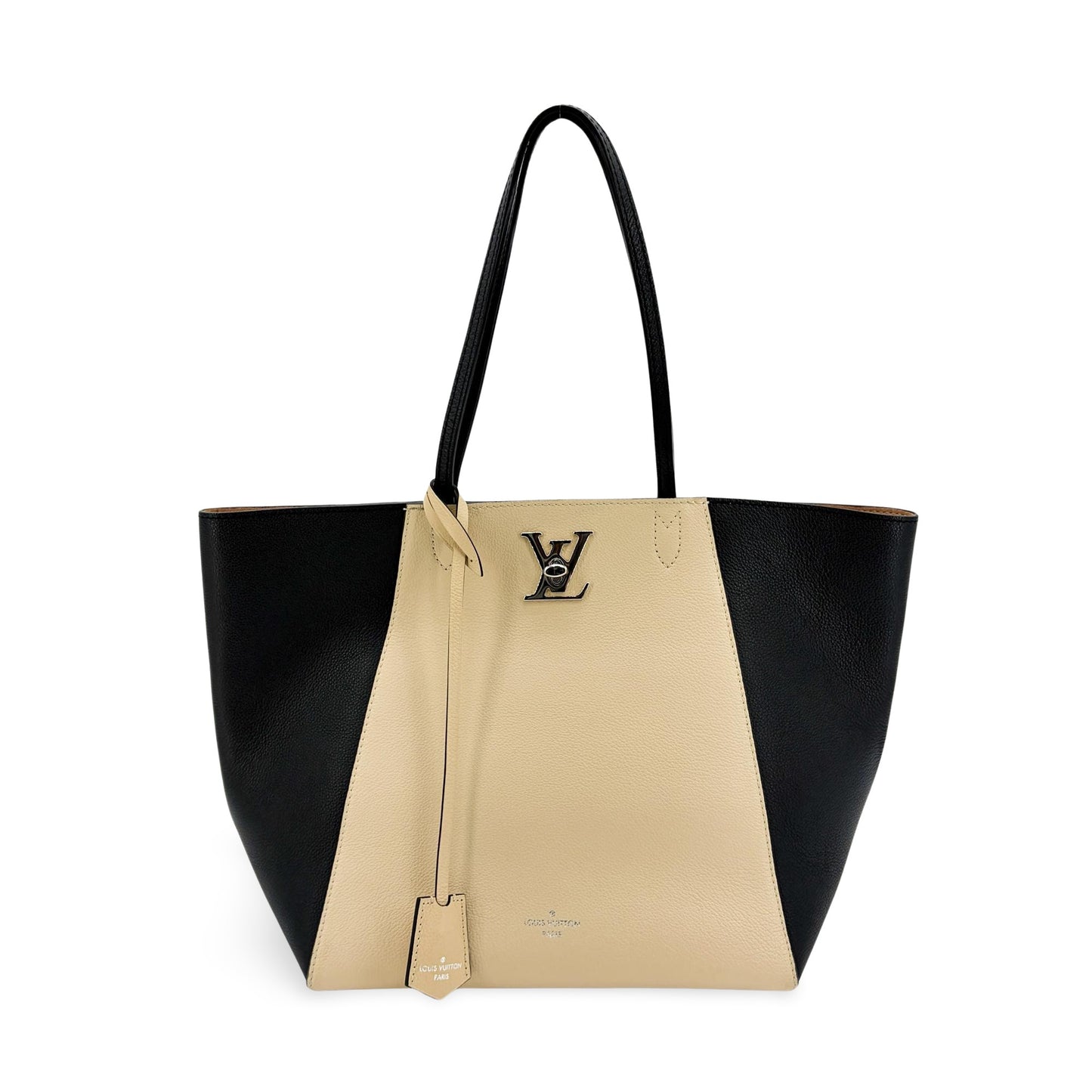 Louis Vuitton Lockme Shopper Black Beige