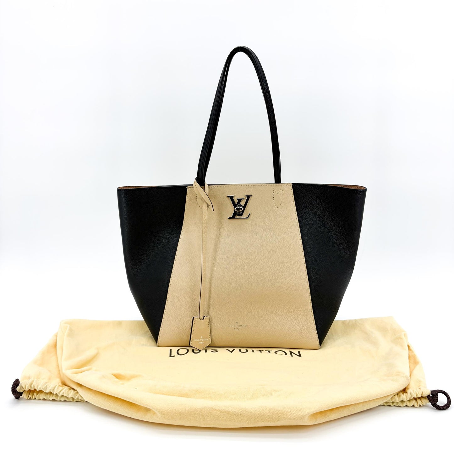 Louis Vuitton Lockme Shopper Black Beige