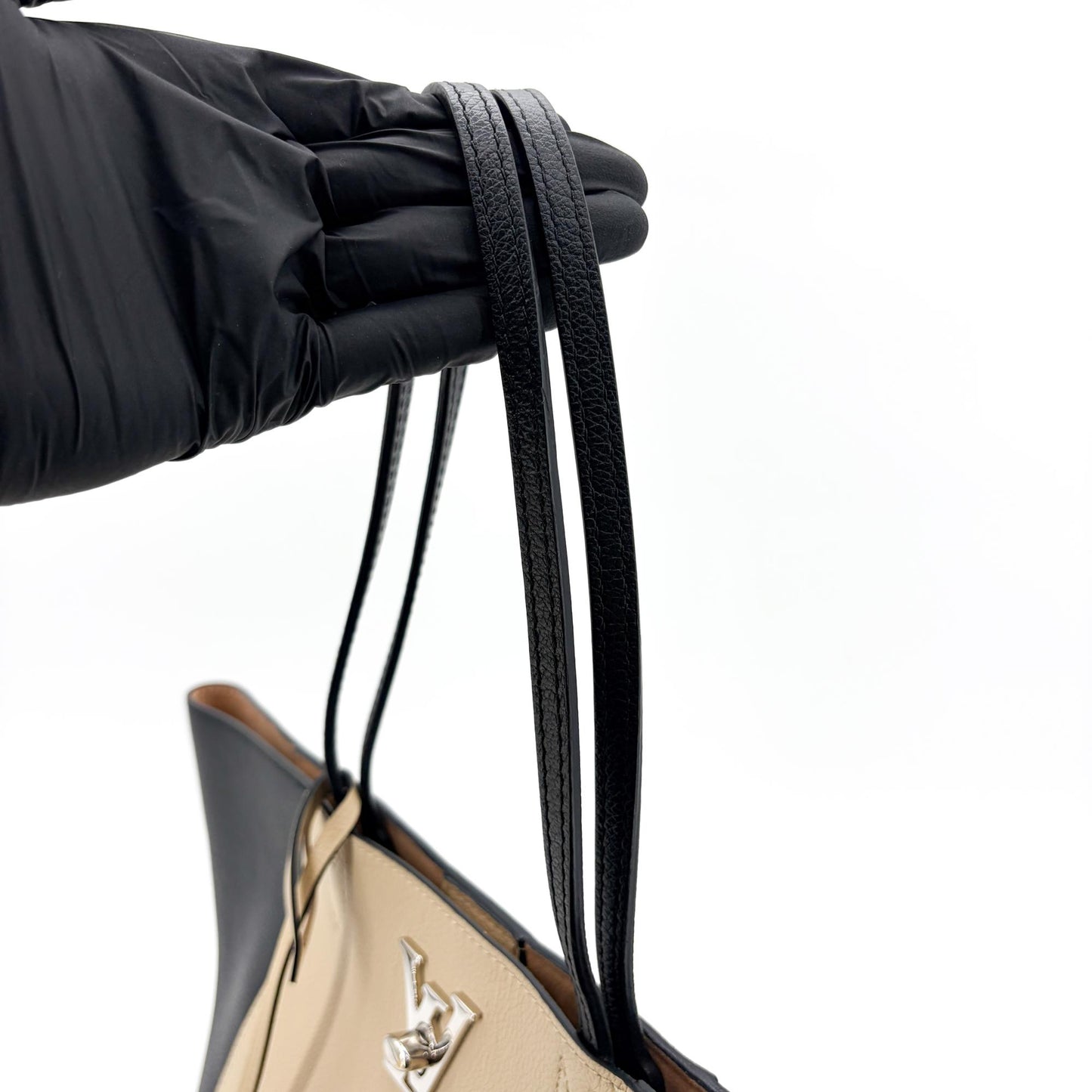 Louis Vuitton Lockme Shopper Black Beige