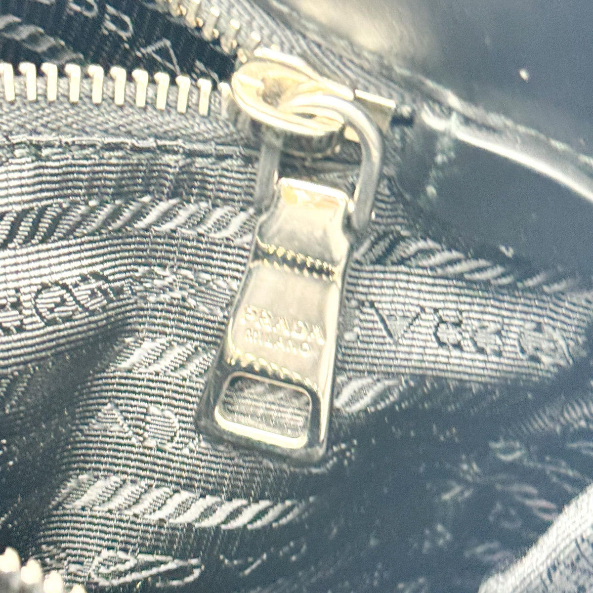 Prada Triangle Logo Leather Tote Bag Black