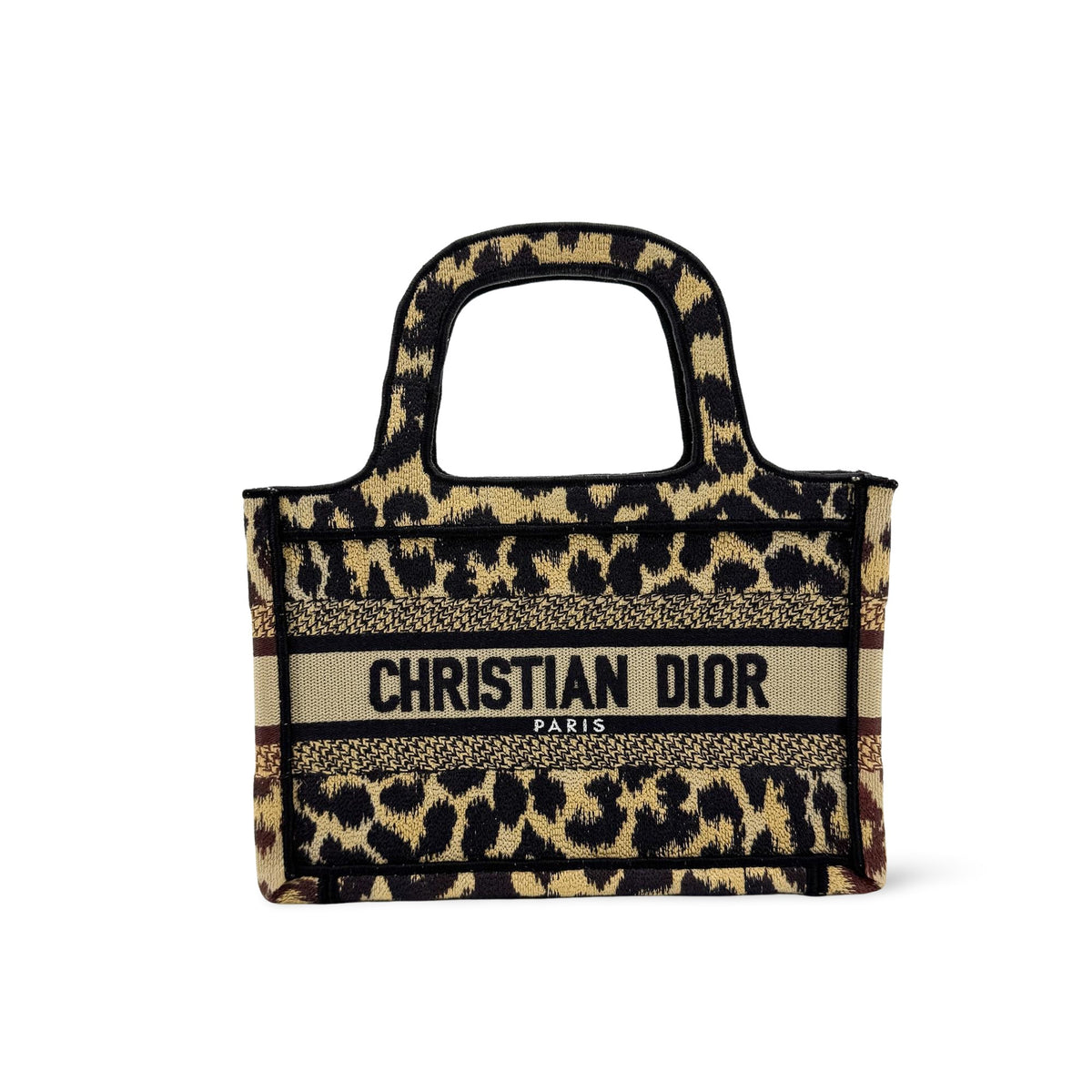 Dior Mini Book Tote Bag in Beige with Mizza Embroidery