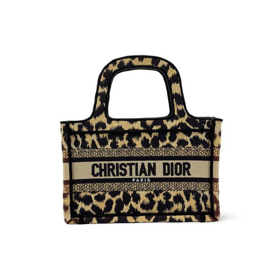 Dior Mini Book Tote Bag in Beige with Mizza Embroidery