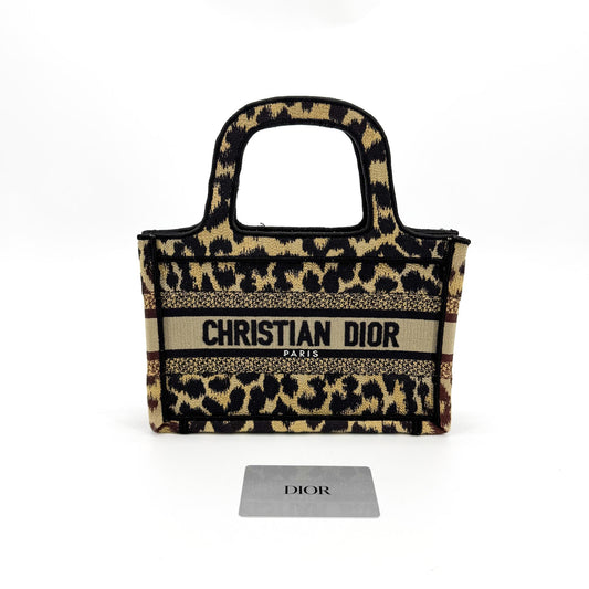 Dior Mini Book Tote Bag in Beige with Mizza Embroidery