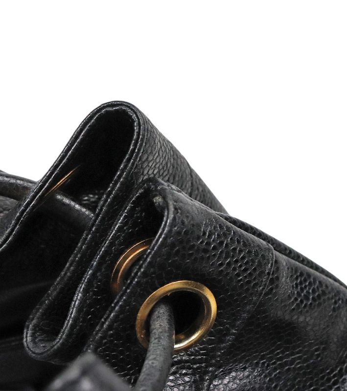 Chanel Black Caviar Drawstring Pocket Backpack