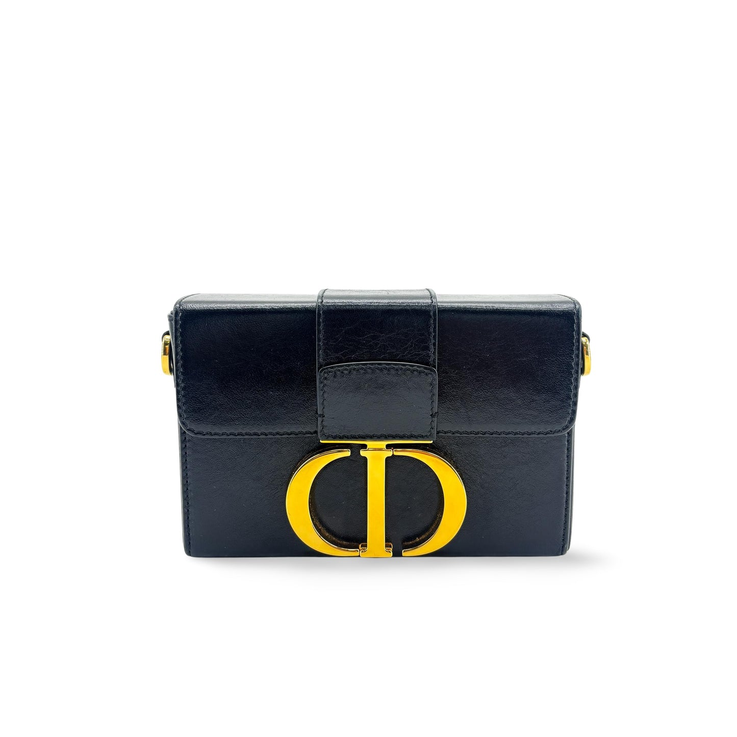Dior 30 Montaigne Box Bag Black with Gold Hardware