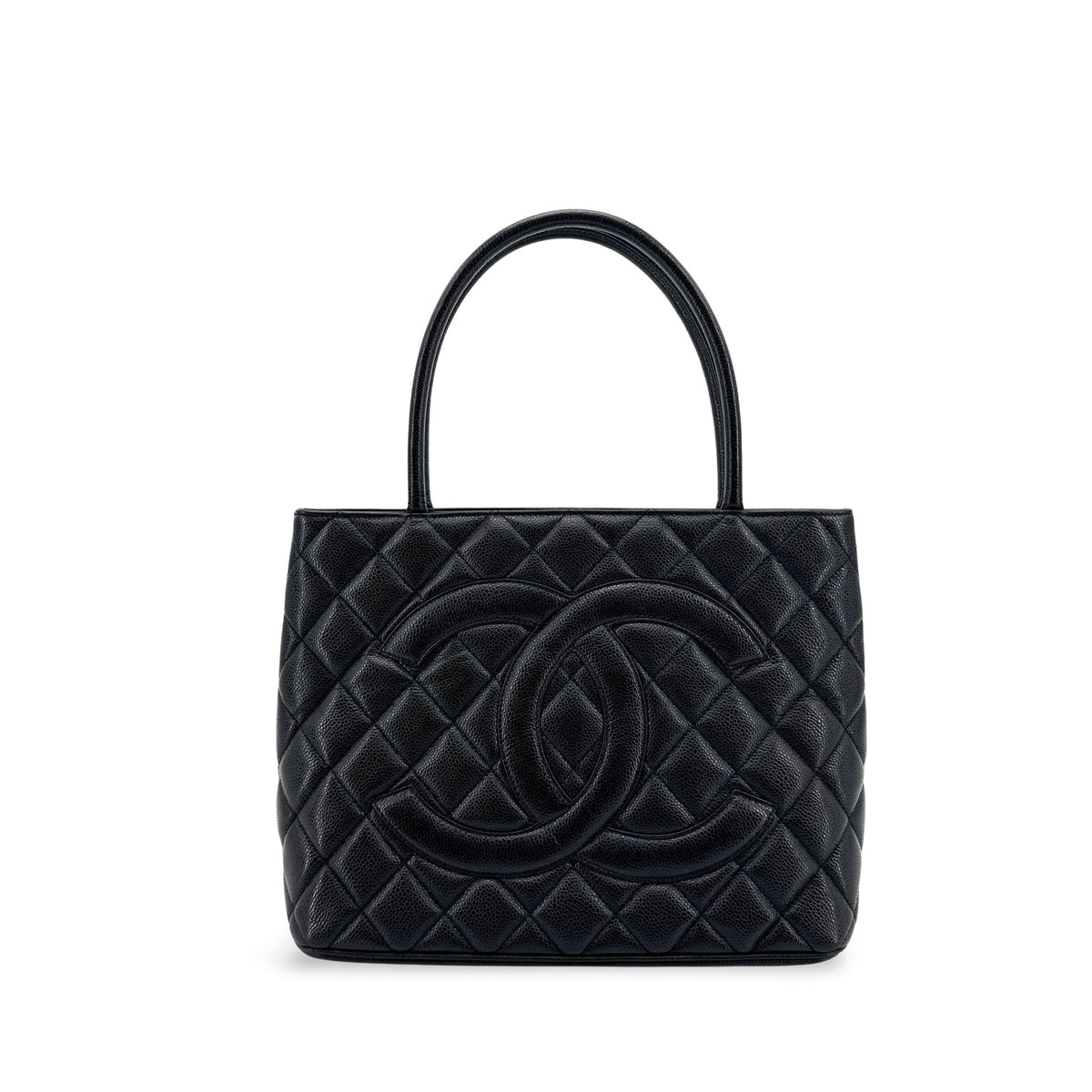 Chanel Caviar Medallion Tote Bag Black