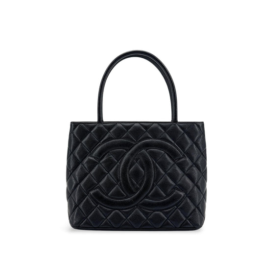 Chanel Caviar Medallion Tote Bag Black