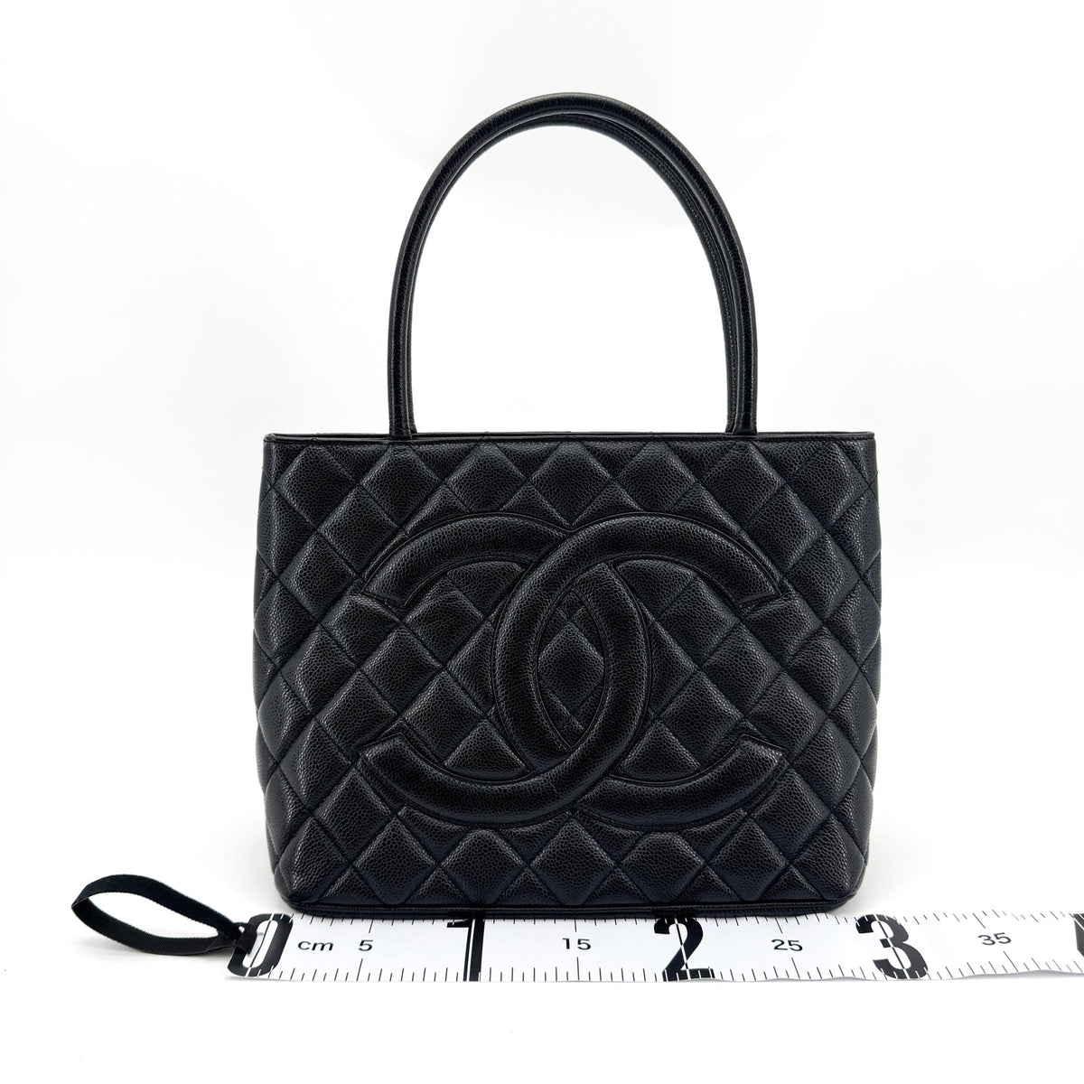 Chanel Caviar Medallion Tote Bag Black