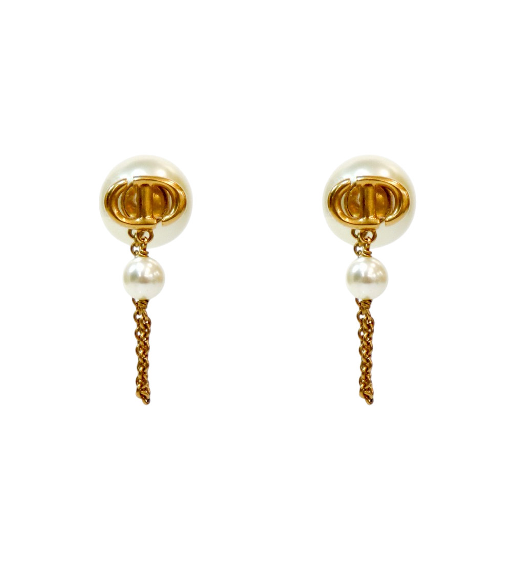 Dior CD Pearl Tribal Earrings