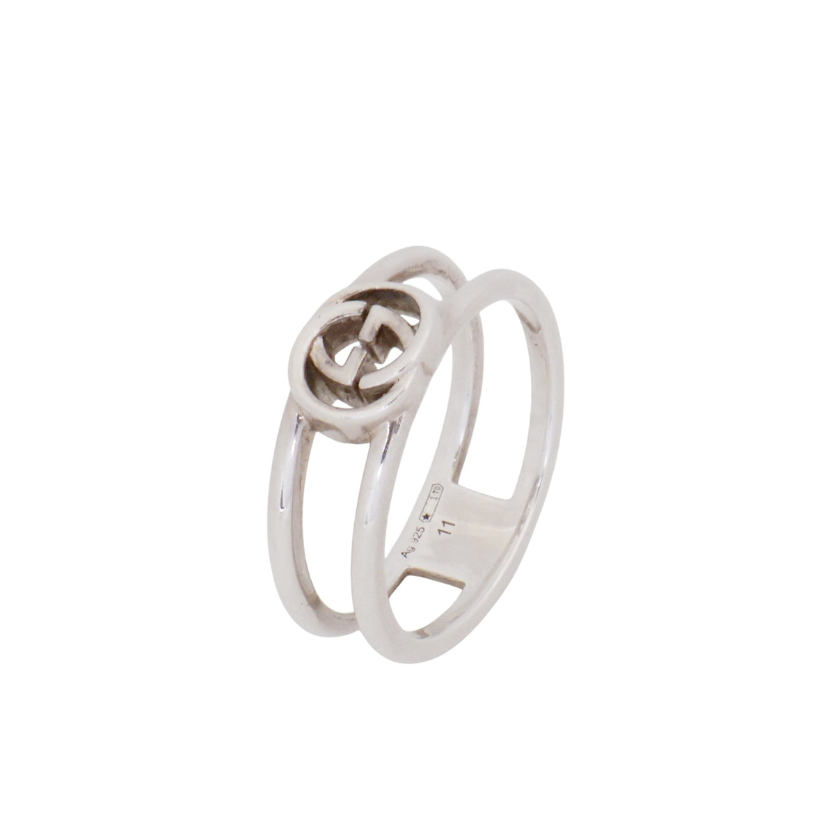 Gucci 298036 Interlocking G Open Silver Ring