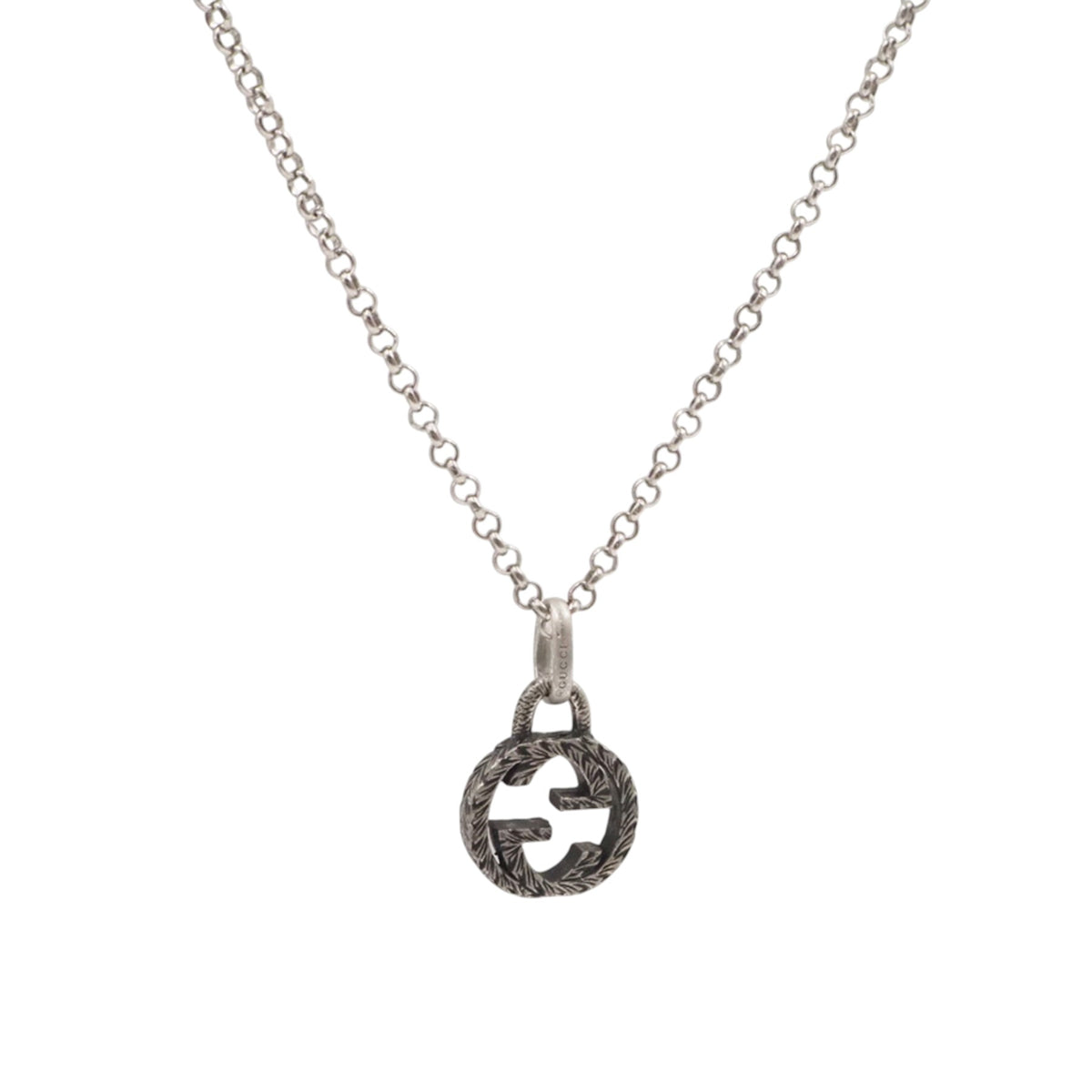 Gucci 455535 Silver Interlocking Necklace