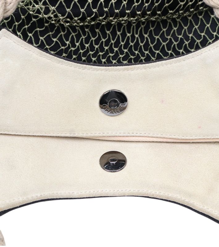Chanel Black Canvas Flower CC Shoulder Bag