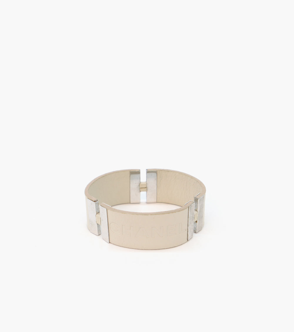 Chanel Ivory Leather Bracelet