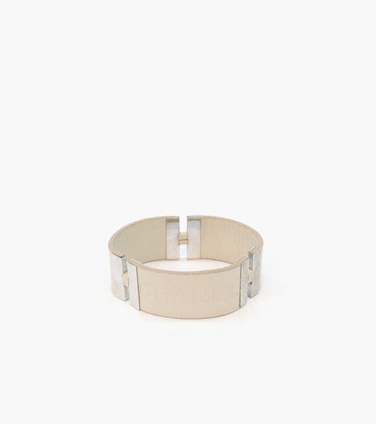 Chanel Ivory Leather Bracelet