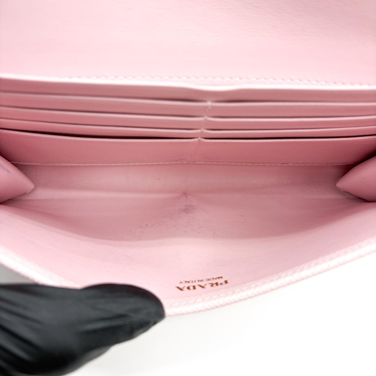 Prada Saffiano Leather Envelope Shoulder Bag Orchid Pink