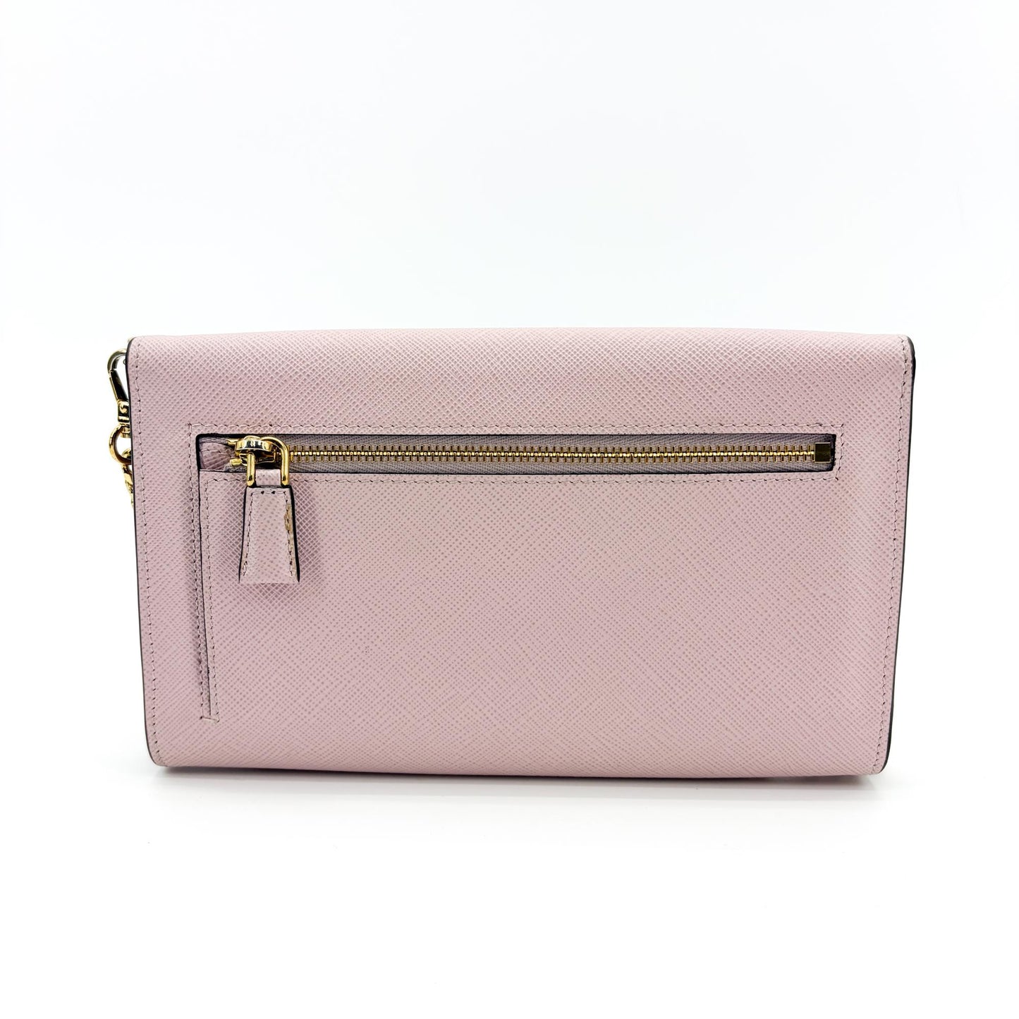 Prada Saffiano Leather Envelope Shoulder Bag Orchid Pink