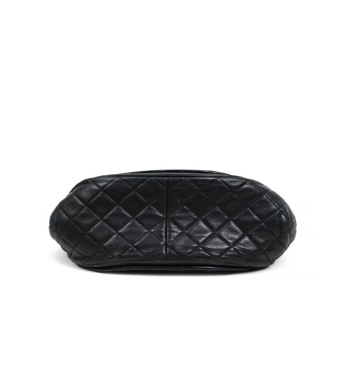 Chanel Black Patent Quilted CC Flap Chain Shoulder Bag with Flap