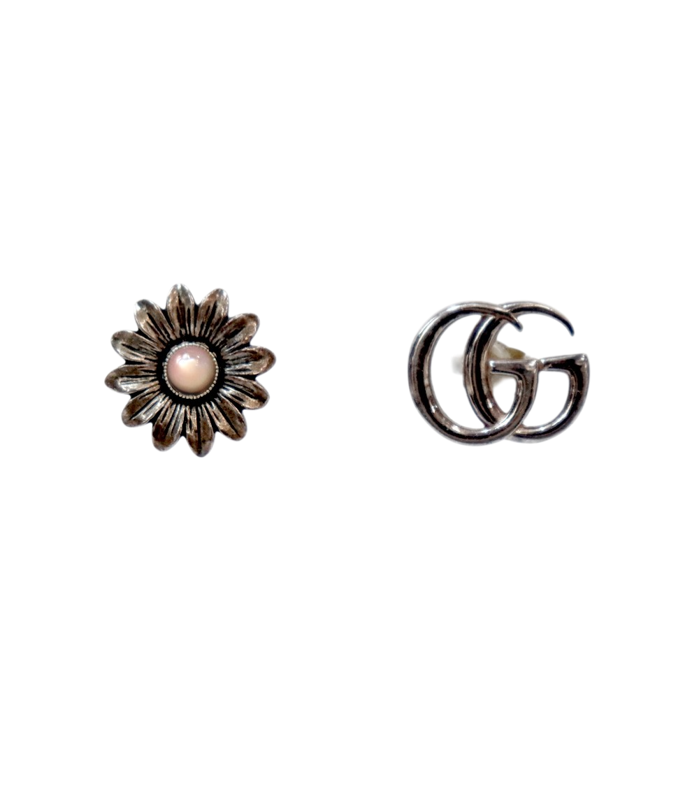 Gucci Double G Flower Silver Earrings